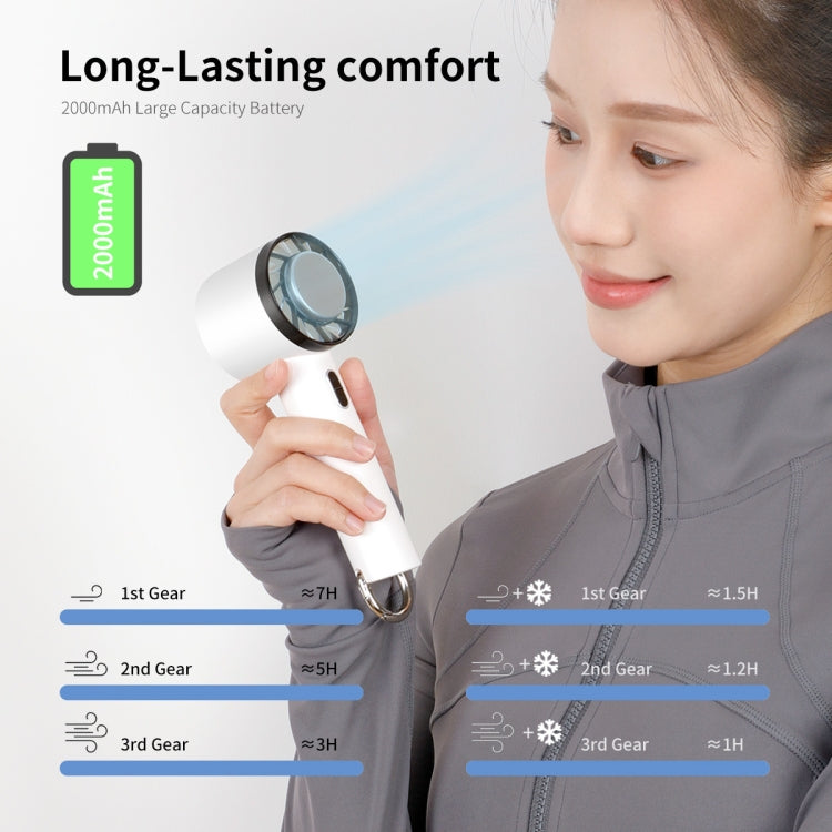 ENKAY Hat-Prince Handheld Mini Portable Cold Compress Cooling Fan(Blue) by ENKAY