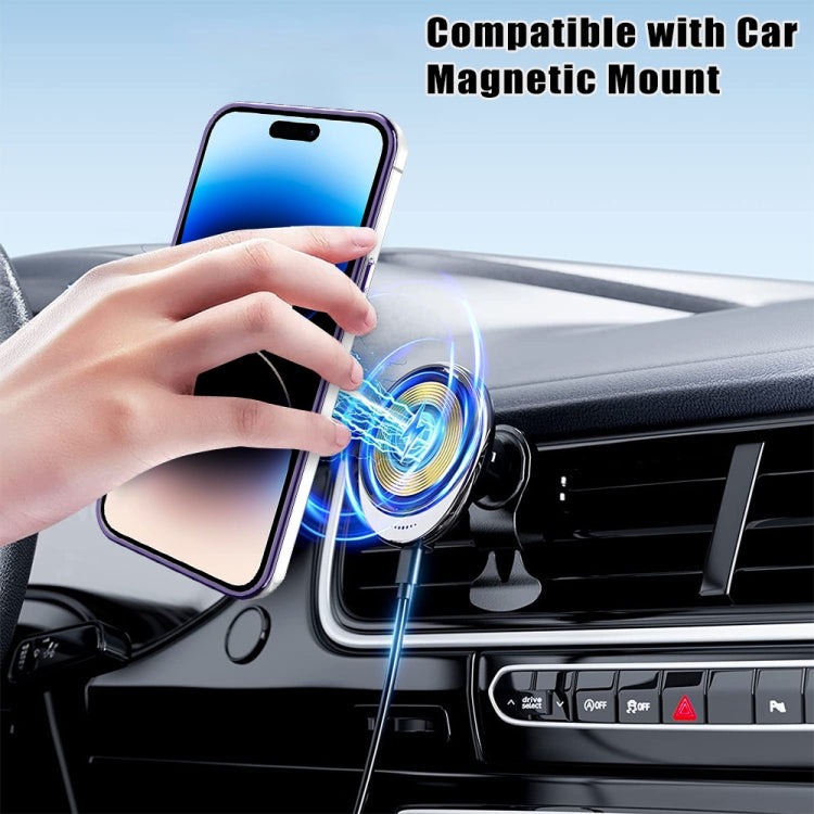 For iPhone 11 Pro Rotation MagSafe Holder Gradient Glitter TPU Phone Case(Gold) by buy2fix