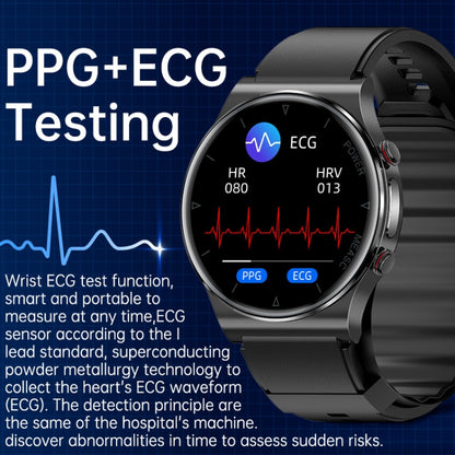 P70 1.3 inch Color Screen Smart Watch, Support Accurate Air Pump Blood Pressure / ECG(Black) by buy2fix