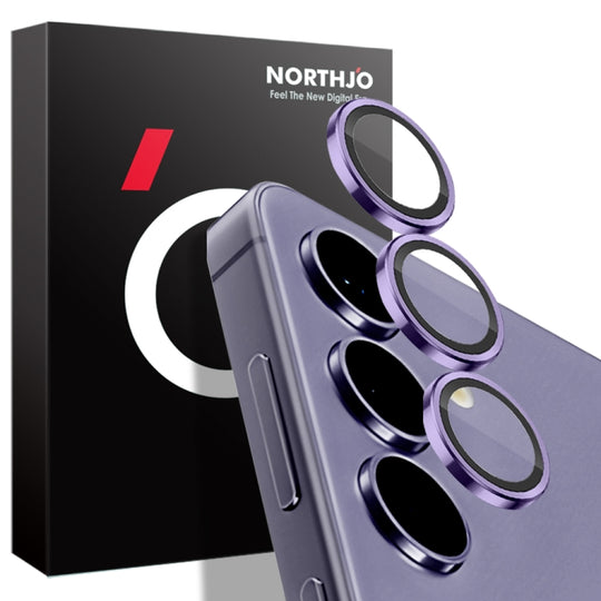For Samsung Galaxy S24+ 5G NORTHJO Camera LensCD Vein Metal Ring Tempered Glass Film(Purple)