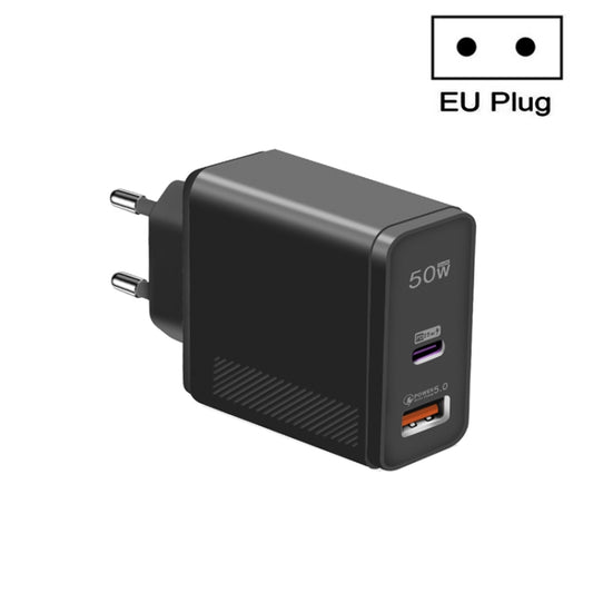 QC5.0 USB / PD25W Type-C Super Fast Charging Full Protocol Phone Charger, EU Plug(Black) by buy2fix