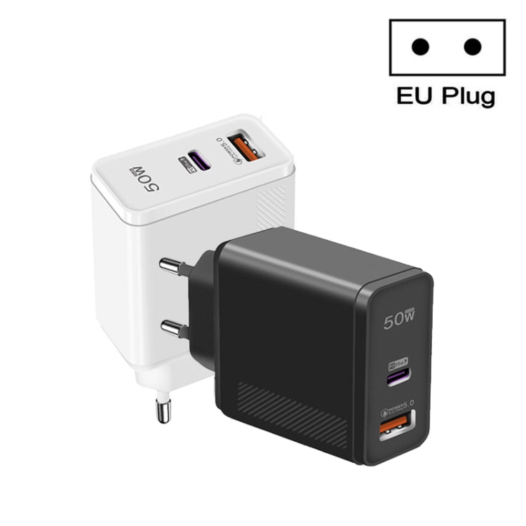 QC5.0 USB / PD25W Type-C Super Fast Charging Full Protocol Phone Charger, EU Plug(Black) by buy2fix