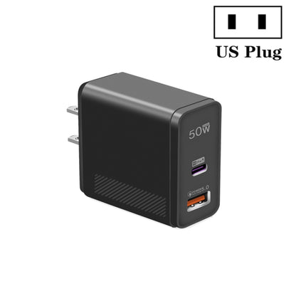 QC5.0 USB / PD25W Type-C Super Fast Charging Full Protocol Phone Charger, US Plug(Black) by buy2fix