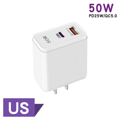 QC5.0 USB / PD25W Type-C Super Fast Charging Full Protocol Phone Charger, US Plug(White) by buy2fix