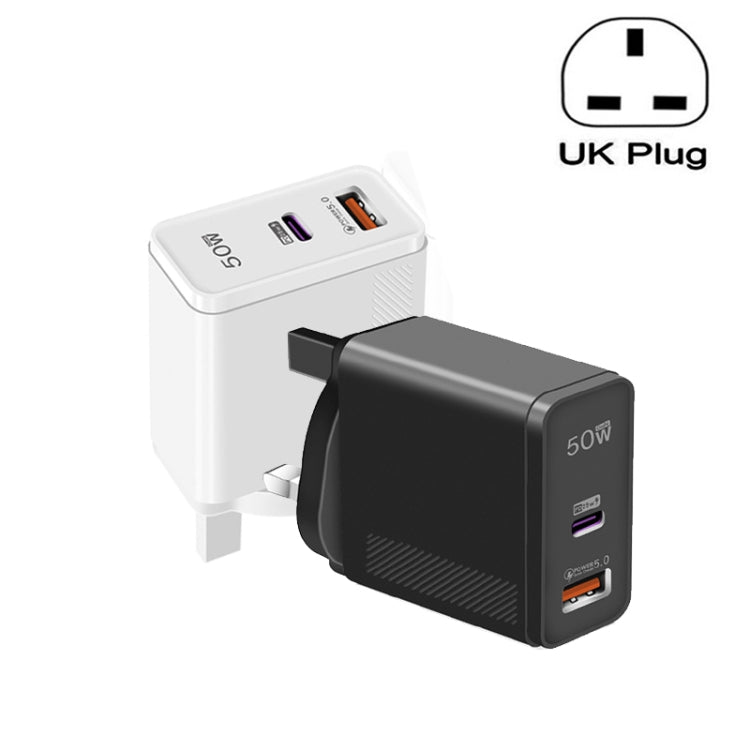 QC5.0 USB / PD25W Type-C Super Fast Charging Full Protocol Phone Charger, UK Plug(Black) by buy2fix