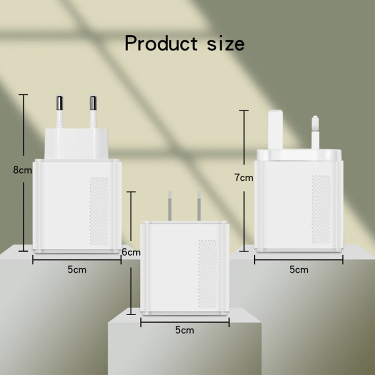 QC5.0 USB / PD25W Type-C Super Fast Charging Full Protocol Phone Charger, UK Plug(White) by buy2fix