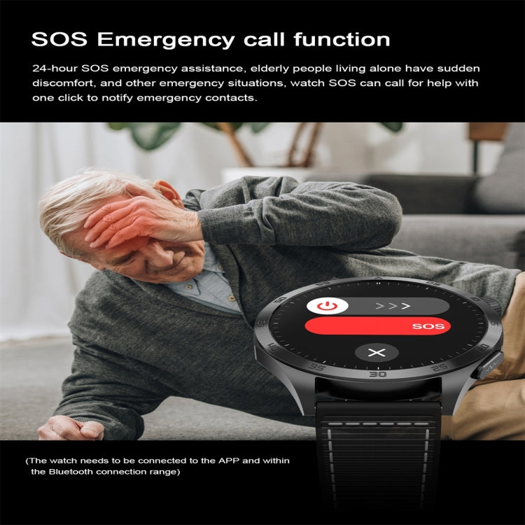 ET485 1.43 inch Color Screen Smart Watch Nylon Strap, Support Bluetooth Call / ECG(Black) by buy2fix