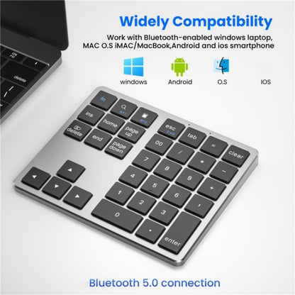 K-35 Computer Laptop Keyboard 35-Keys Tablet Accessories Bluetooth Keypad(Silver) by buy2fix