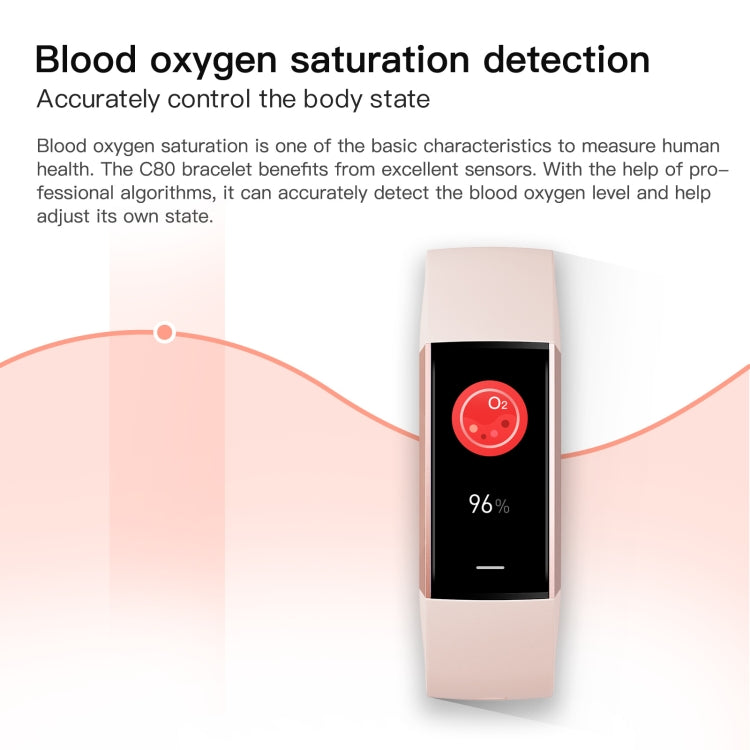 C80 IP67 Waterproof Smart Bracelet Sport Fitness Tracker(Pink) by buy2fix