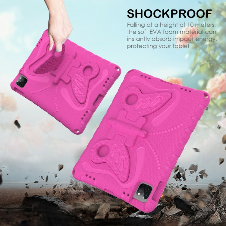 For iPad 2025 / 2022 Butterfly Bracket EVA Shockproof Tablet Case(Rose Red) - iPad 2025 / 2022 Cases by buy2fix | Online Shopping UK | buy2fix