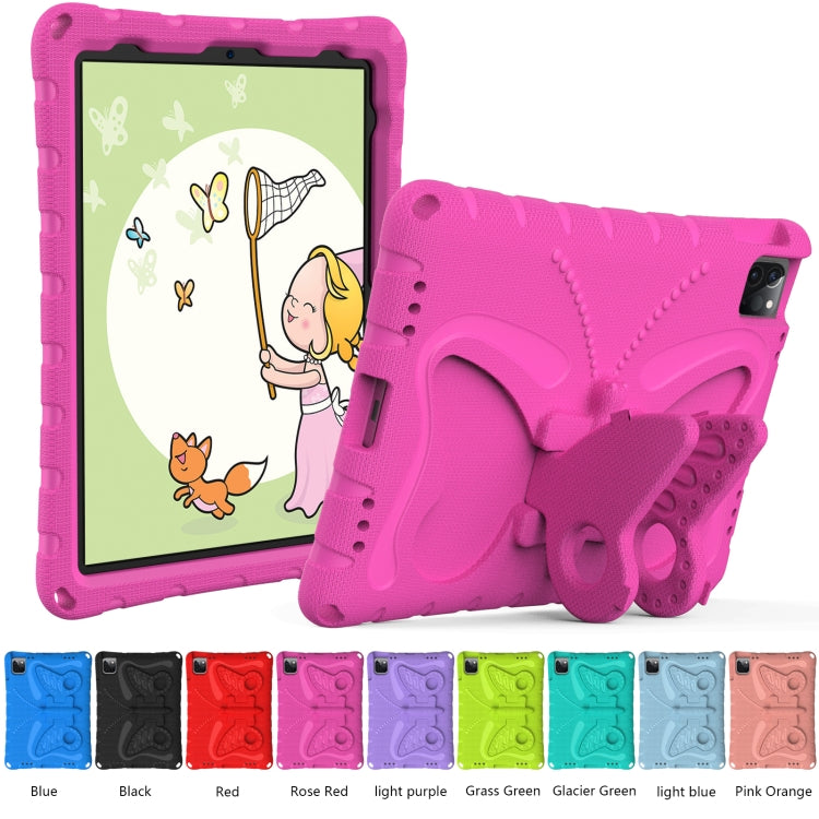 For iPad 2025 / 2022 Butterfly Bracket EVA Shockproof Tablet Case(Rose Red) - iPad 2025 / 2022 Cases by buy2fix | Online Shopping UK | buy2fix