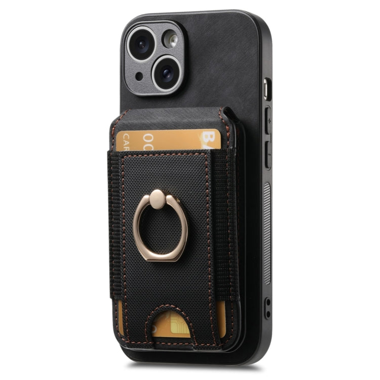 For iPhone 13 Retro Splitable Magnetic Stand Card Bag Leather Phone Case(Black) - iPhone 13 Cases by buy2fix | Online Shopping UK | buy2fix