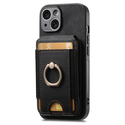 For iPhone 13 Retro Splitable Magnetic Stand Card Bag Leather Phone Case(Black) - iPhone 13 Cases by buy2fix | Online Shopping UK | buy2fix