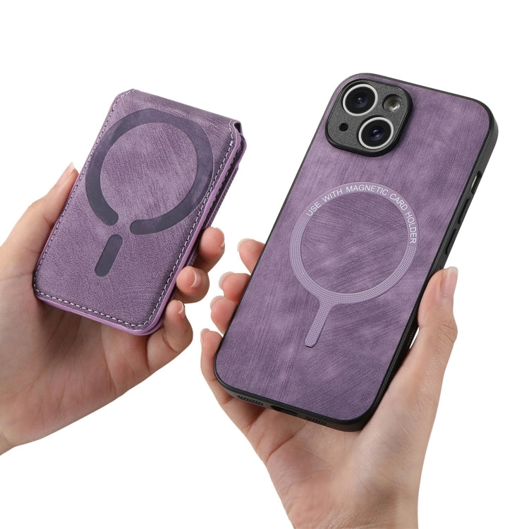 For iPhone 12 Pro Max Retro Splitable Magnetic Stand Card Bag Leather Phone Case(Purple) - iPhone 12 Pro Max Cases by buy2fix | Online Shopping UK | buy2fix