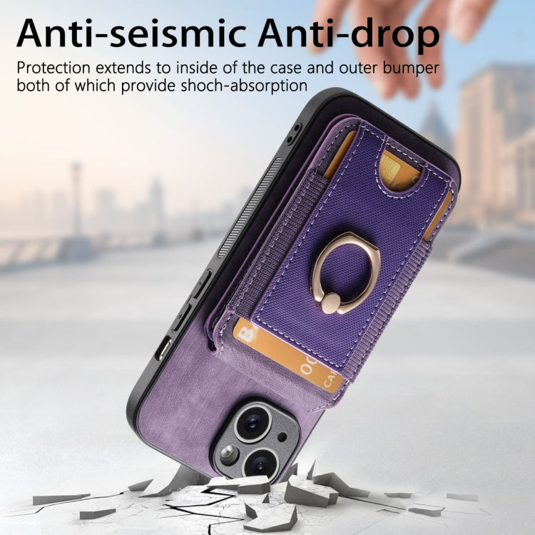 For iPhone 12 Pro Max Retro Splitable Magnetic Stand Card Bag Leather Phone Case(Purple) - iPhone 12 Pro Max Cases by buy2fix | Online Shopping UK | buy2fix