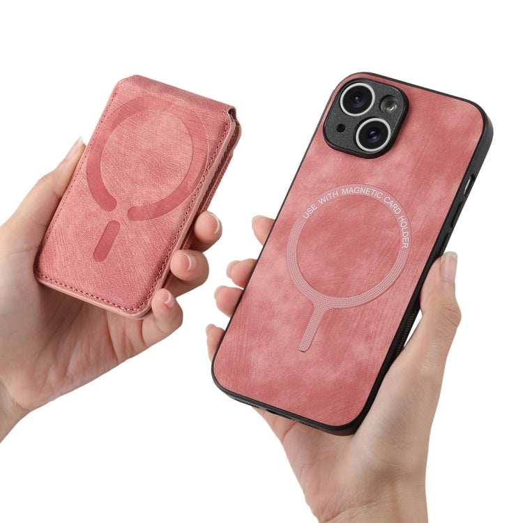 For iPhone XR Retro Splitable Magnetic Stand Card Bag Leather Phone Case(Pink) - More iPhone Cases by buy2fix | Online Shopping UK | buy2fix
