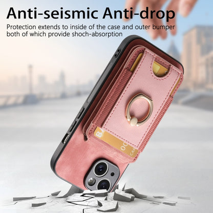 For iPhone XS Max Retro Splitable Magnetic Stand Card Bag Leather Phone Case(Pink) - More iPhone Cases by buy2fix | Online Shopping UK | buy2fix