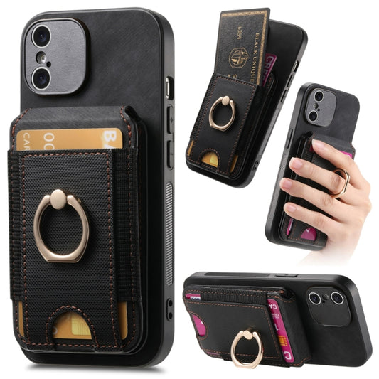 For iPhone XS Max Retro Splitable Magnetic Stand Card Bag Leather Phone Case(Black) - More iPhone Cases by buy2fix | Online Shopping UK | buy2fix