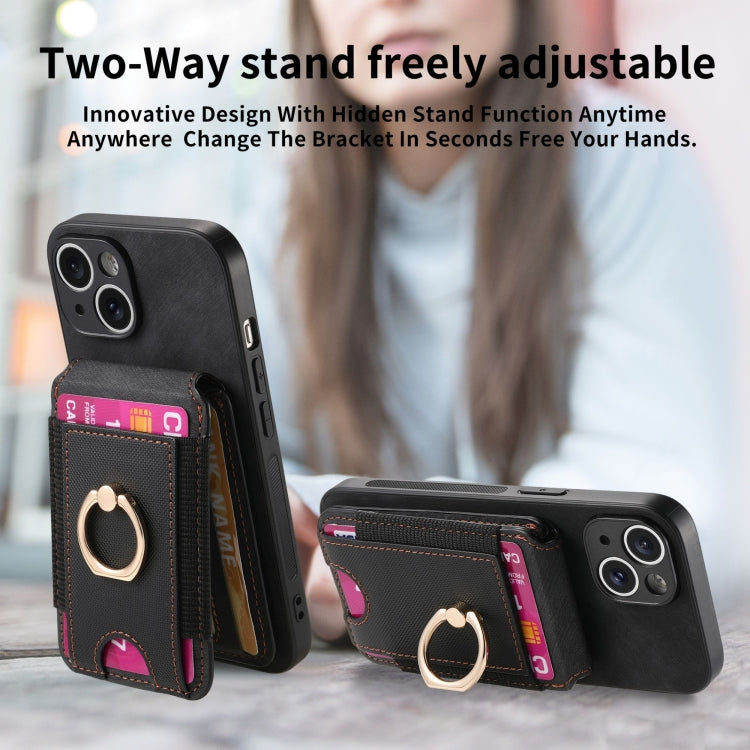 For iPhone XS Max Retro Splitable Magnetic Stand Card Bag Leather Phone Case(Black) - More iPhone Cases by buy2fix | Online Shopping UK | buy2fix