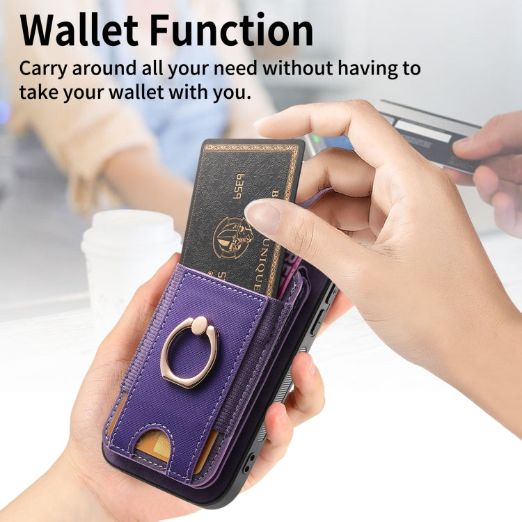For iPhone 7 / 8 / SE 2022 Retro Splitable Magnetic Stand Card Bag Leather Phone Case(Purple) - iPhone SE 2022 / 2020 / 8 / 7 Cases by buy2fix | Online Shopping UK | buy2fix