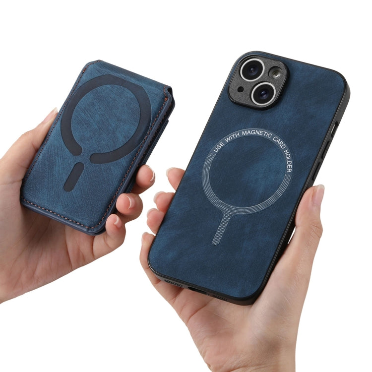 For iPhone X / XS Retro Splitable Magnetic Stand Card Bag Leather Phone Case(Blue) - More iPhone Cases by buy2fix | Online Shopping UK | buy2fix