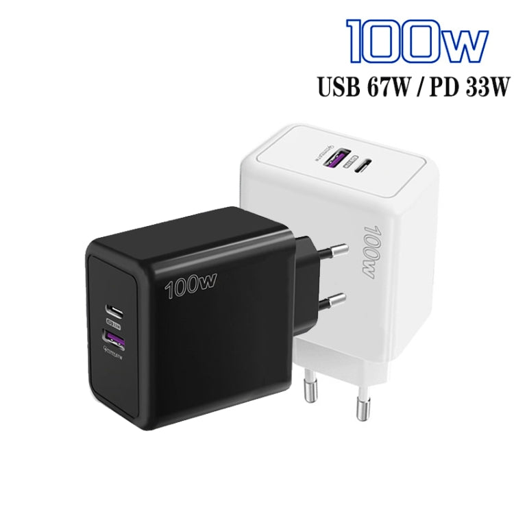 USB 67W / Type-C PD 33W Super fast Charging Full Protocol Mobile Phone Charger, EU Plug(Black) by buy2fix