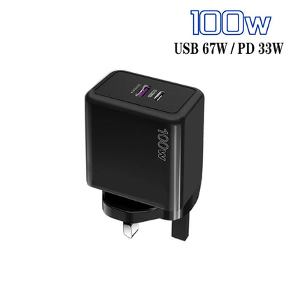 USB 67W / PD 33W Super fast Charging Full Protocol Mobile Phone Charger, UK Plug(Black) by buy2fix