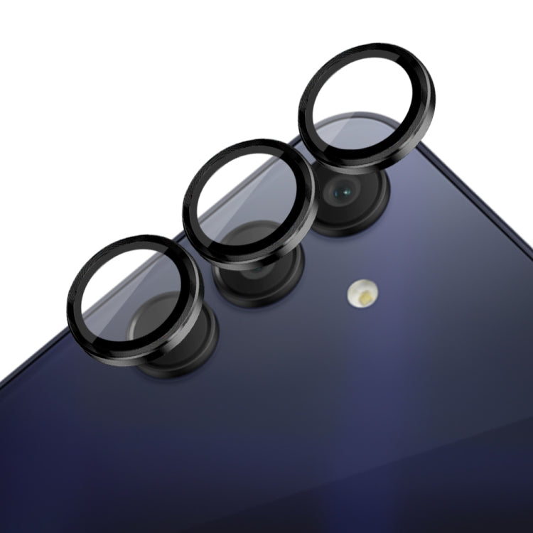 For Samsung Galaxy A15 4G / 5G NORTHJO Camera LensCD Vein Metal Ring Tempered Glass Film(Black) - Galaxy Tempered Glass by NORTHJO | Online Shopping UK | buy2fix