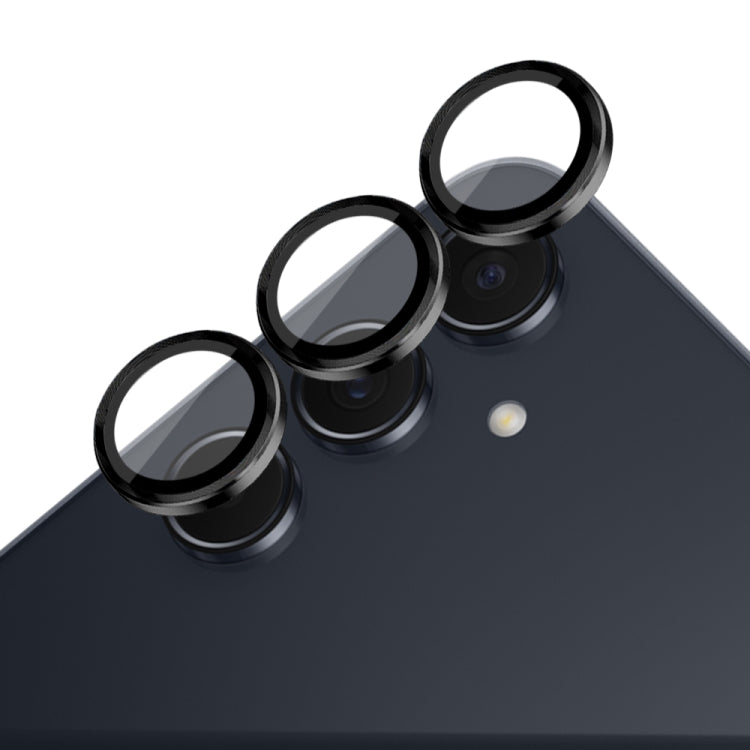 For Samsung Galaxy A55 5G NORTHJO Camera LensCD Vein Metal Ring Tempered Glass Film(Black) - Galaxy Tempered Glass by NORTHJO | Online Shopping UK | buy2fix
