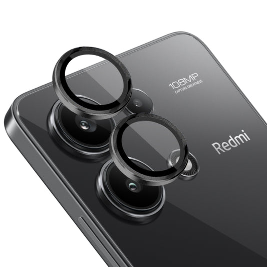 For Xiaomi Redmi Note 13 4G NORTHJO Camera LensCD Vein Metal Ring Tempered Glass Film(Black) -  by NORTHJO | Online Shopping UK | buy2fix