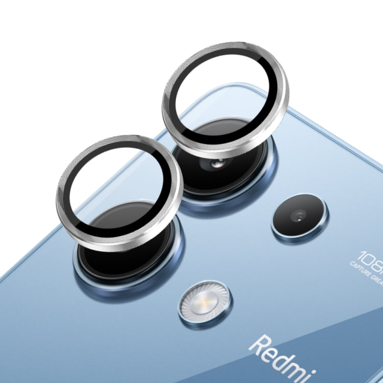 For Xiaomi Redmi Note 13 4G NORTHJO Camera LensCD Vein Metal Ring Tempered Glass Film(Silver) -  by NORTHJO | Online Shopping UK | buy2fix