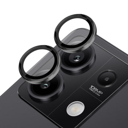 For Xiaomi Redmi Note 13 5G NORTHJO Camera LensCD Vein Metal Ring Tempered Glass Film(Black) -  by NORTHJO | Online Shopping UK | buy2fix