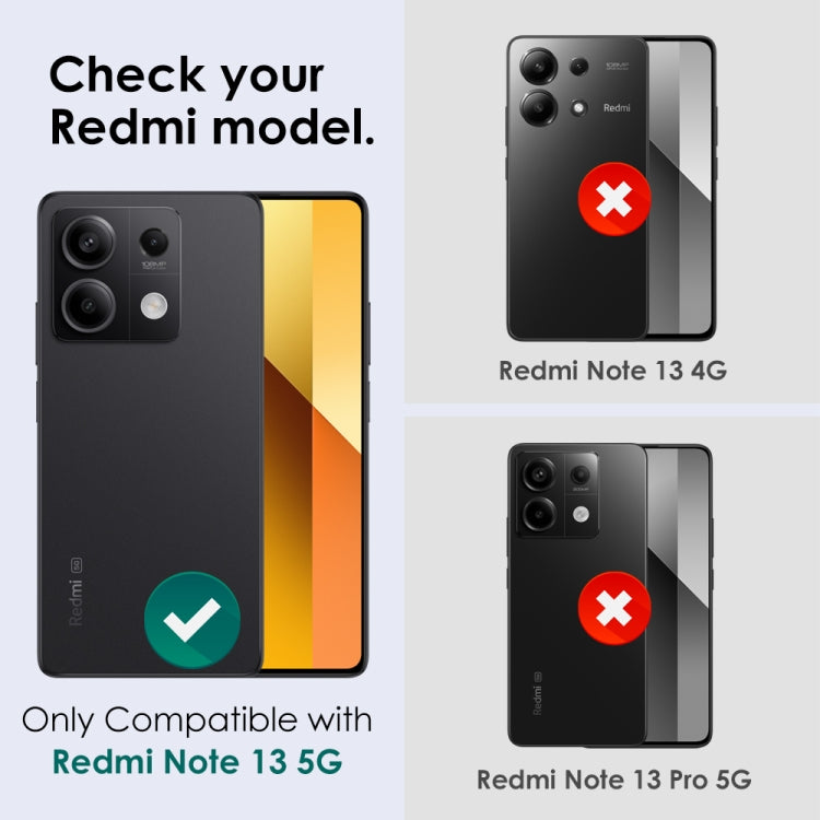 For Xiaomi Redmi Note 13 5G NORTHJO Camera LensCD Vein Metal Ring Tempered Glass Film(Black) -  by NORTHJO | Online Shopping UK | buy2fix