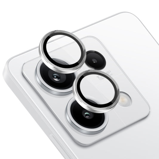 For Xiaomi Redmi Note 13 5G NORTHJO Camera LensCD Vein Metal Ring Tempered Glass Film(Silver) -  by NORTHJO | Online Shopping UK | buy2fix