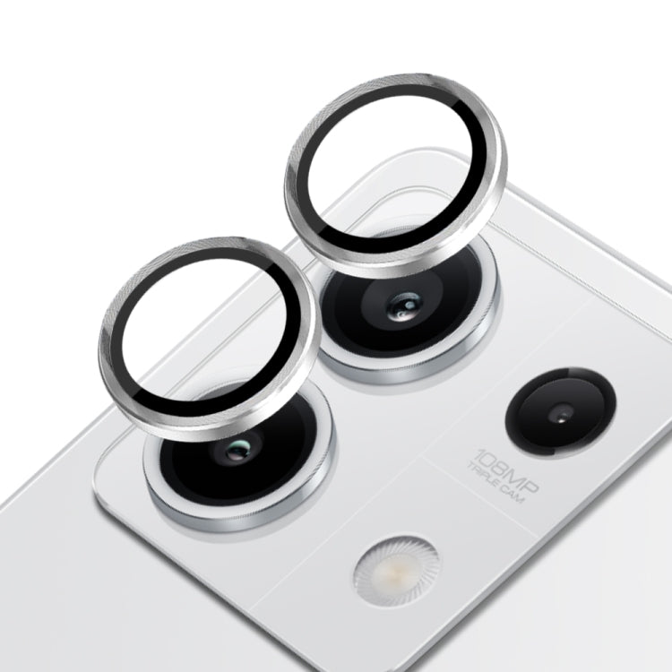 For Xiaomi Redmi Note 13 5G NORTHJO Camera LensCD Vein Metal Ring Tempered Glass Film(Silver) -  by NORTHJO | Online Shopping UK | buy2fix