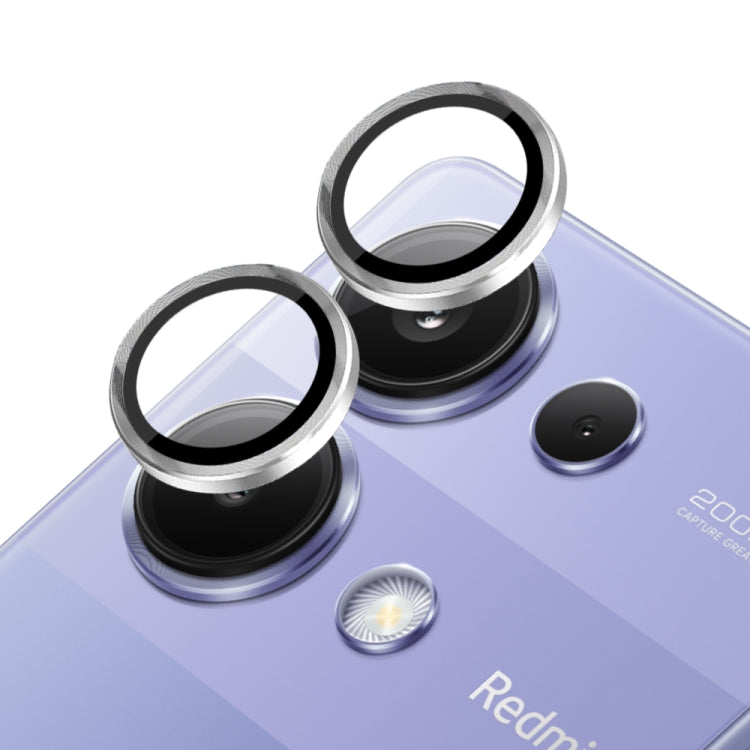 For Xiaomi Redmi Note 13 Pro 4G NORTHJO Camera LensCD Vein Metal Ring Tempered Glass Film(Silver) -  by NORTHJO | Online Shopping UK | buy2fix
