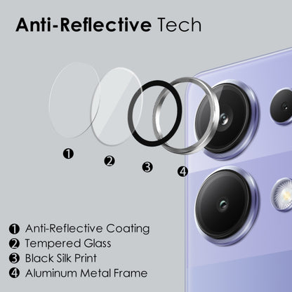 For Xiaomi Redmi Note 13 Pro 4G NORTHJO Camera LensCD Vein Metal Ring Tempered Glass Film(Silver) -  by NORTHJO | Online Shopping UK | buy2fix