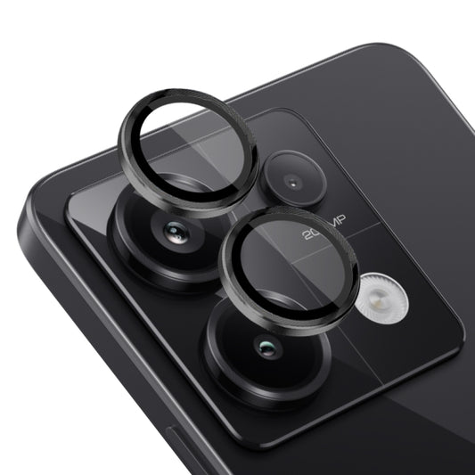 For Xiaomi Redmi Note 13 Pro 5G NORTHJO Camera LensCD Vein Metal Ring Tempered Glass Film(Black) -  by NORTHJO | Online Shopping UK | buy2fix