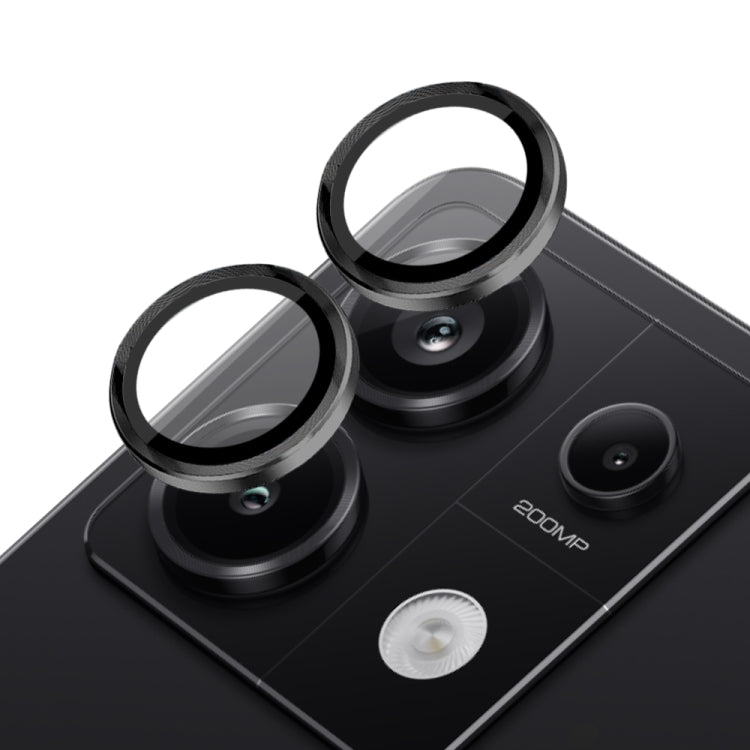For Xiaomi Redmi Note 13 Pro 5G NORTHJO Camera LensCD Vein Metal Ring Tempered Glass Film(Black) -  by NORTHJO | Online Shopping UK | buy2fix