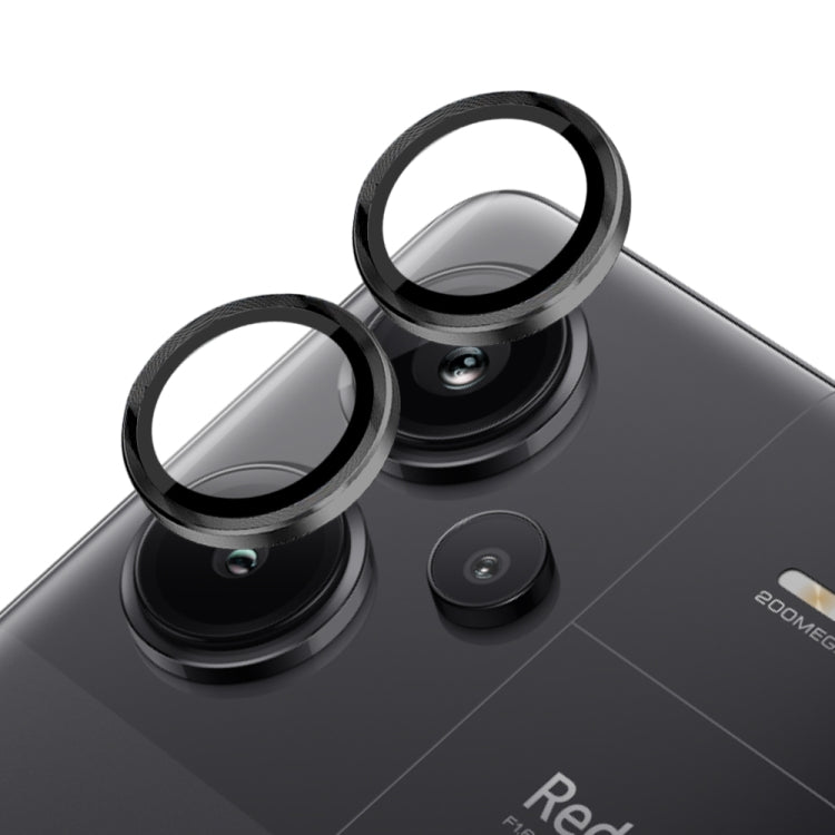 For Xiaomi Redmi Note 13 Pro+ 5G NORTHJO Camera LensCD Vein Metal Ring Tempered Glass Film(Black) -  by NORTHJO | Online Shopping UK | buy2fix