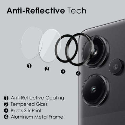 For Xiaomi Redmi Note 13 Pro+ 5G NORTHJO Camera LensCD Vein Metal Ring Tempered Glass Film(Black) -  by NORTHJO | Online Shopping UK | buy2fix