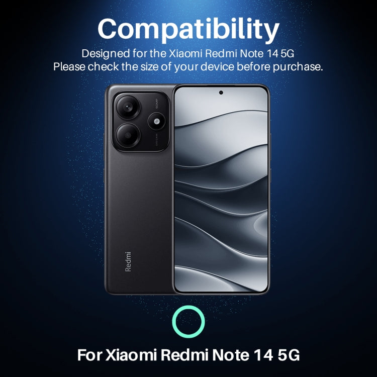For Xiaomi Redmi Note 14 5G NORTHJO Camera LensCD Vein Metal Ring Tempered Glass Film(Black) - Note 14 Tempered Glass by NORTHJO | Online Shopping UK | buy2fix