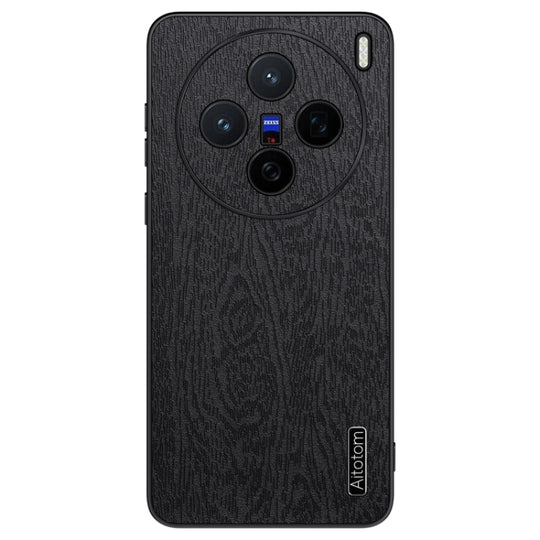 For vivo X200 Tree Bark Leather Shockproof Phone Case(Black)