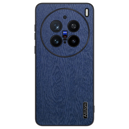 For vivo X200 Pro Tree Bark Leather Shockproof Phone Case(Blue) - vivo Cases by buy2fix | Online Shopping UK | buy2fix