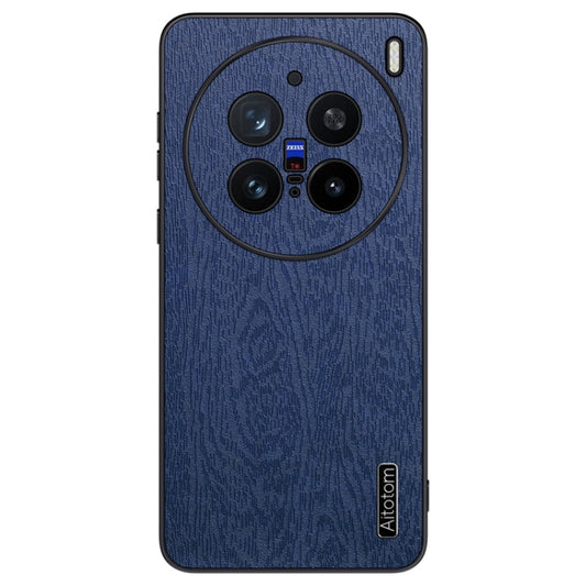 For vivo X200 Pro Tree Bark Leather Shockproof Phone Case(Blue) - vivo Cases by buy2fix | Online Shopping UK | buy2fix