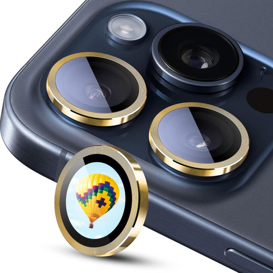 For iPhone 15 Pro / 15 Pro Max ENKAY Hat-Prince AR 9H Rear Lens Aluminium Alloy Tempered Glass Film(Golden)