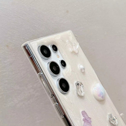 For Samsung Galaxy S25 Ultra 5G Cream Gum Decoden TPU Phone Case(Butterfly) by buy2fix