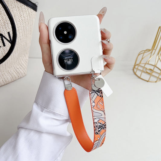 For Huawei Pocket 2 Wristband Folding Shockproof Phone Case(White) - Huawei Cases by buy2fix | Online Shopping UK | buy2fix
