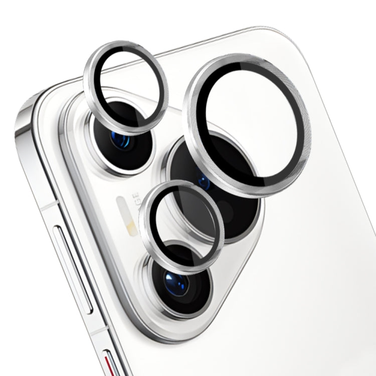 For Huawei Pura 70 NORTHJO Camera Lens CD Vein Metal Ring Tempered Glass Film(Silver) - Huawei Tempered Glass by NORTHJO | Online Shopping UK | buy2fix
