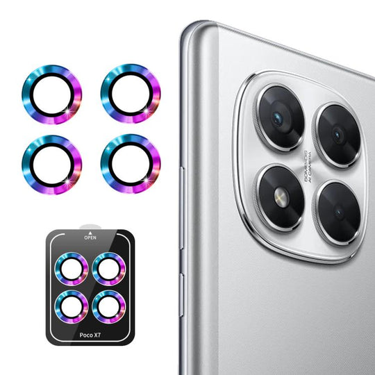 For Xiaomi Poco X7 ENKAY Hat-Prince 9H Rear Camera Lens Aluminium Alloy Tempered Glass Film(Colorful)
